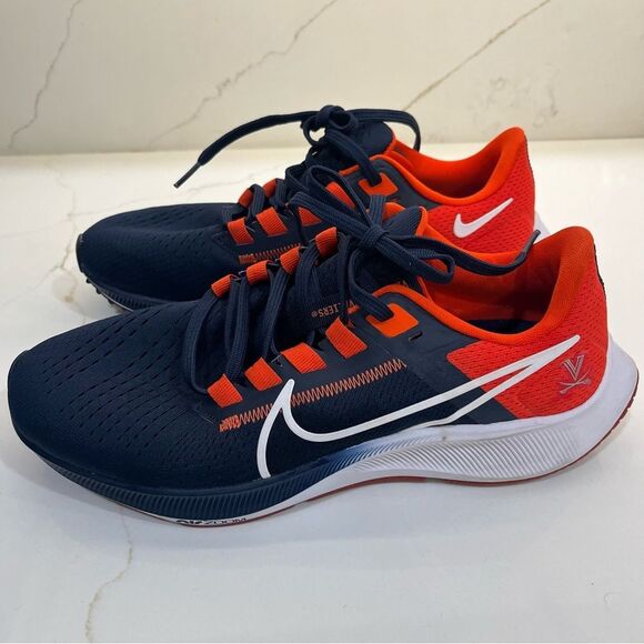 Nike Air Zoom Navy and Orange Running Shoes NWOT - Picture 2 of 11